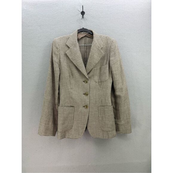 Max Mara Jackets & Blazers - Max Mara Women’s Houndstooth Made in Italy Linen Blazer size 12